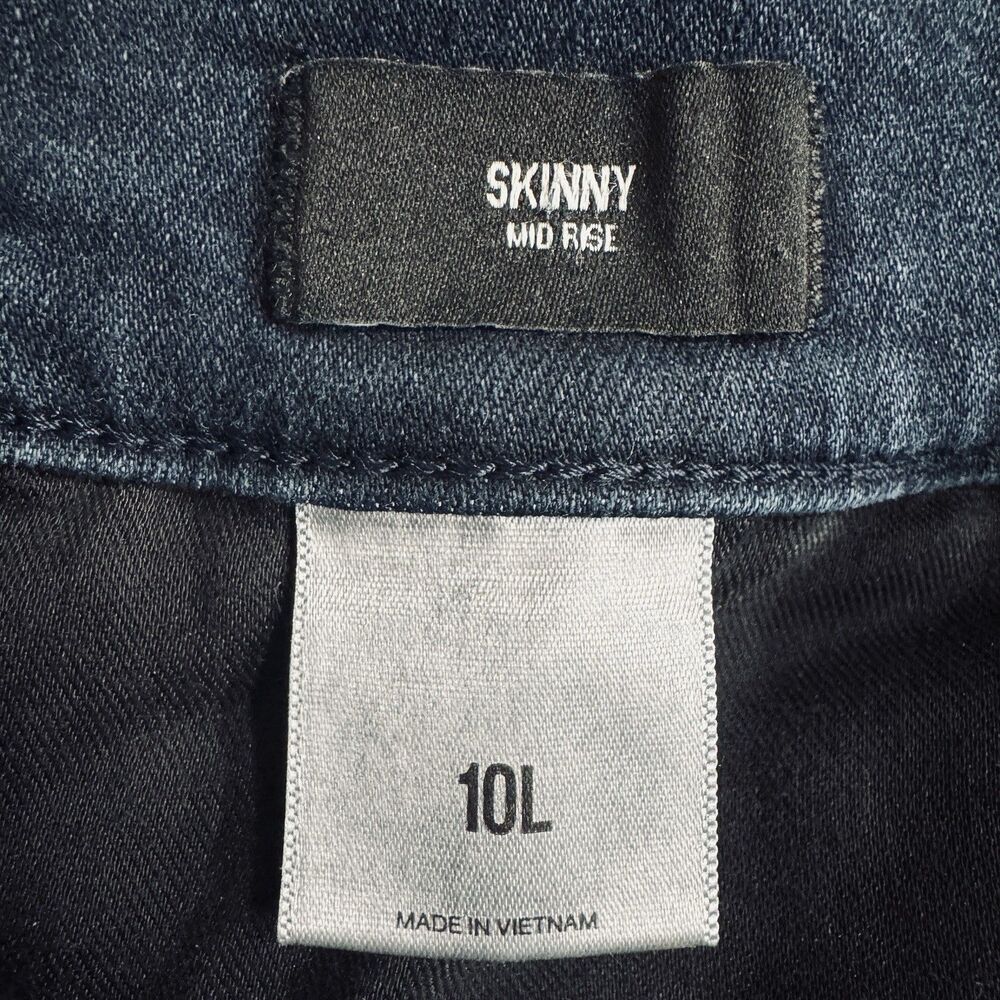 Express Skinny Mid Rise Jeans 10 (31x29) Dark Wash Blue Super Stretch Womens - Picture 4 of 11